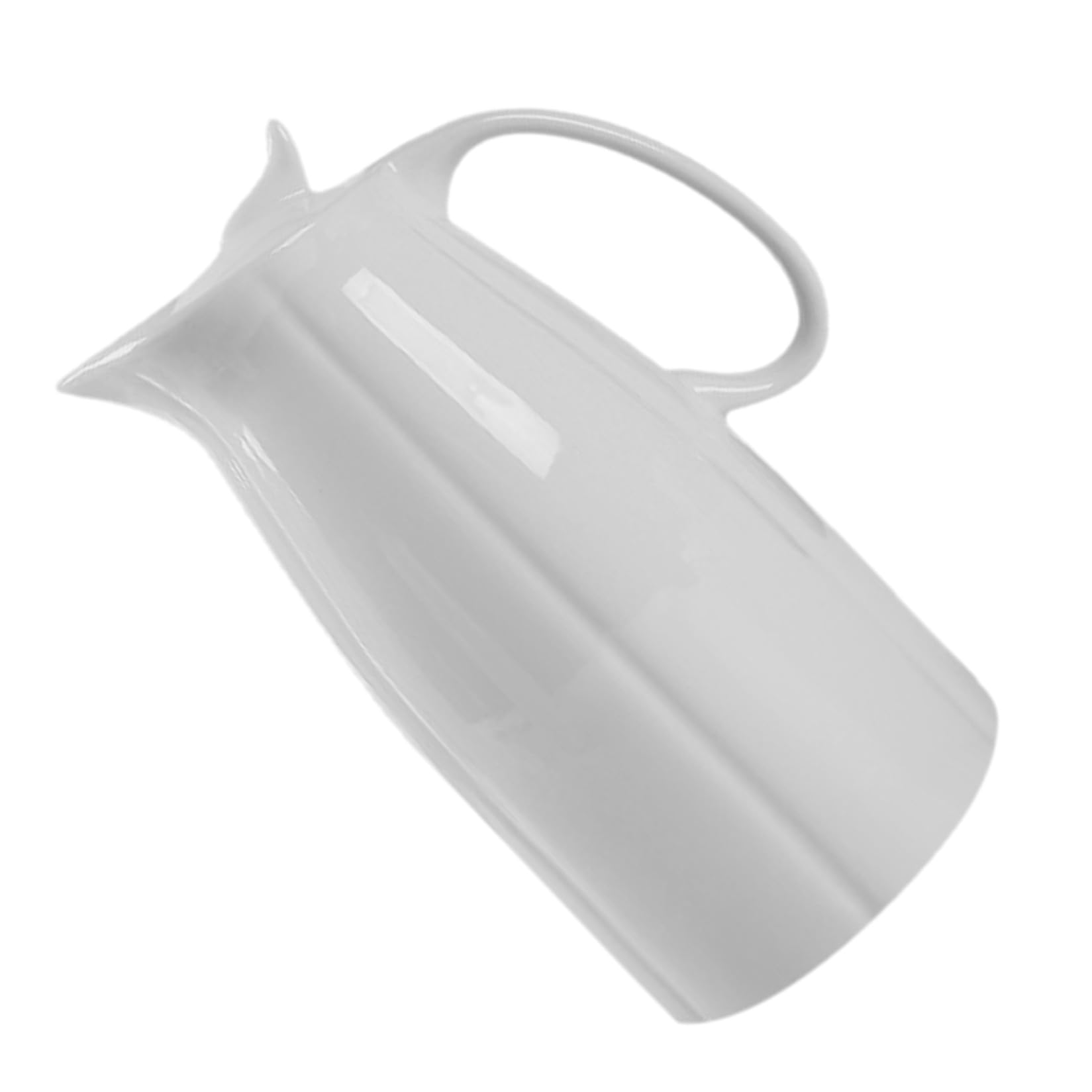 VILLCASE Pichet avec Fond Rond et Bouche Étroite Résistant Haute Température 2300ml en Céramique Blanc Cuisine et Tables à Manger