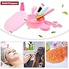 anezus 11 Pcs DIY Facial mask Mixing Tool Kit with Bowl Stick Spatula Silicone Brush Spray Bottle Puff Soaking Bottle Gauges (Pink)
