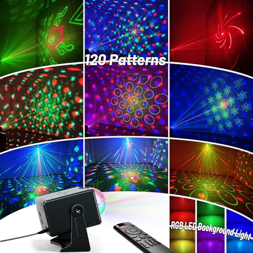 Image of Party Lights Dj Disco Light Disco Ball Stage Strobe Lights LED Projector Sound Activated with Remote Control for Parties Xmas Club Bar Gift Birthday Rave Christmas Home Room Decoration
