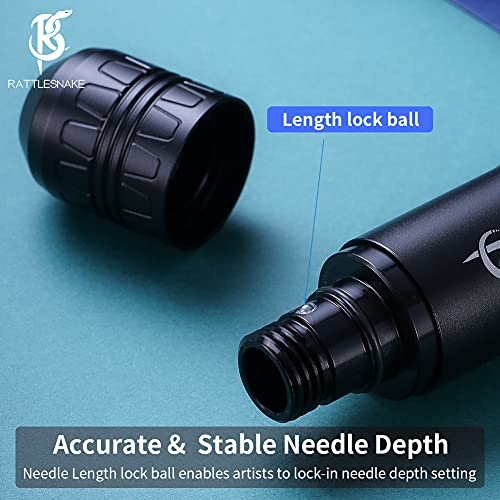 Rattlesnake Rotary Tattoo Battery Pen Wireless Cartridge Machine With 1800Mah Power Supply Coreless Motor Digital Display (Black) #TOP4