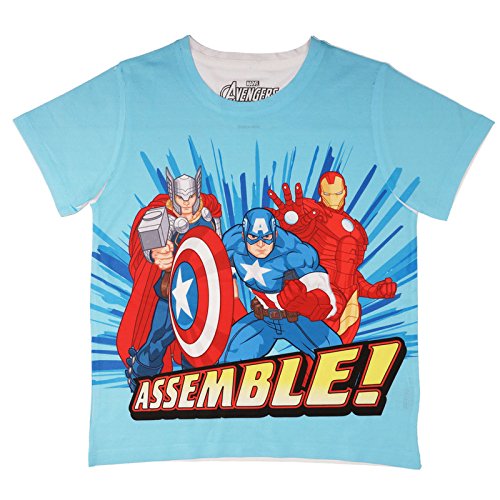 Image of Marvel Avengers by Wear Your Mind Boy's Plain Regular fit T-Shirt (DMA0012 Blue 2 3-4 Years)