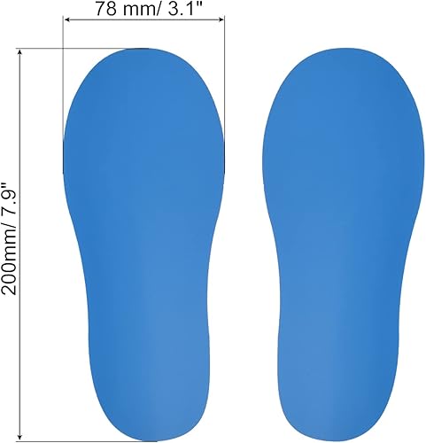 Miniatura 2 de PATIKIL Adhesivo de huellas de 8 x 3 pulgadas, 4 pares de calcomanías de PVC para decoración de clase, guía de escaleras, azul cielo