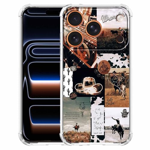 Coque iPhone 17 Pro Max silicone transparent motif ouest sauvage avec protection intégrale