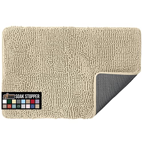 Image of Gorilla Grip Original Indoor Durable Chenille Doormat, 70x24, Absorbent Washable Inside Mats, Low-Profile Rug Doormats for Entry, Mud Room Mat, Back Door, High Traffic Areas, Golden Sand