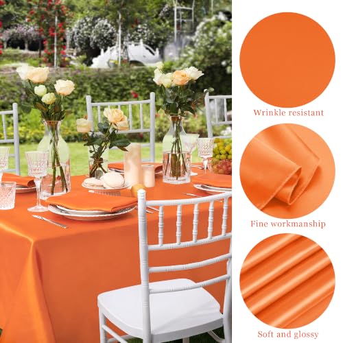 Image of TURSTIN 4 Pack Fall Themed Satin Tablecloth 102 x 58'' Overlay Table Cover