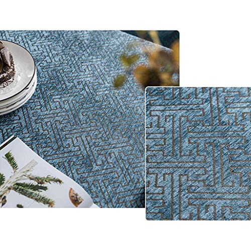 Nappe chinoise classique bleue grand format rectangulaire pour décoration de table - 3