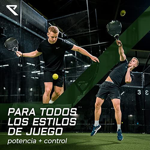 RYZE Pala de Padel 100% Fibra de Carbono - Máxima Potencia y Control - Raqueta de Padel Ligera y Duradera - Espuma EVA - Unisex Pala de Padel para Hombre y Mujer - Padel Raqueta con Funda Incluido