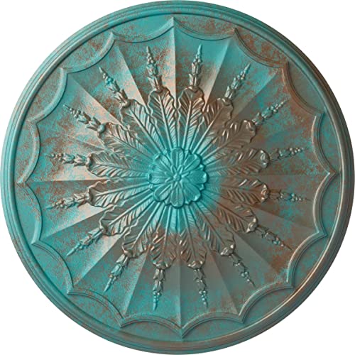 Ekena Millwork CM27ARCGS - 27 1/8"OD x 2 5/8"P Artist Ceiling Medallion - Ceiling Medallion, Copper Green Patina