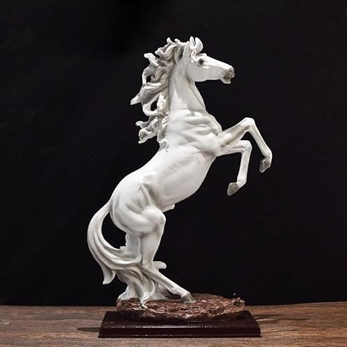 Miniatura 1 de FUNSXBUG Figuras de estatua de caballo grande de 19 pulgadas, escultura de caballo de lucha de pie de resina, decoración de oficina en el hogar,