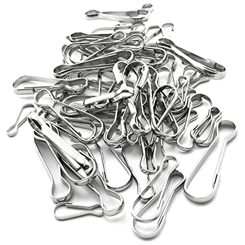image for Aifeier ET 60pcs Metal Spring Hook Buckles Nickel Plated Snap Hanging 