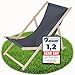 Melko Strandstuhl aus Holz Holzliegestuhl klappbar Campingstuhl Faltliege Sonnenliege Anthrazit Strandliege tragbar Campingliege