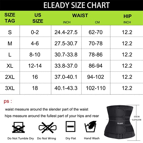 Eleady Wowen Sauna Waist Trainer Trimmer Belt For Weight Loss Corset Slimming Body Shaper Cincher Workout Sweat Sport Girdles (Black, Medium) #TOP6
