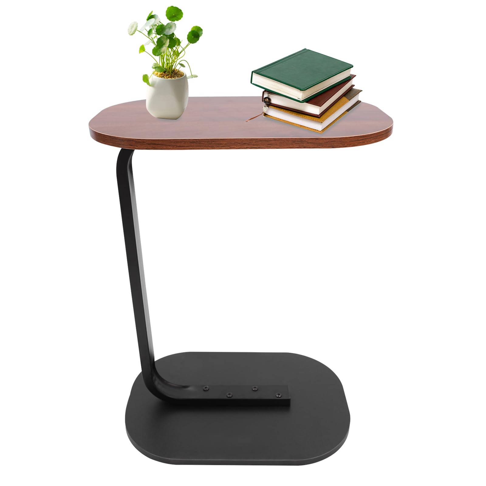 Stolik pomocniczy w kształcie litery C, z regulacją wysokości 45-80 cm, obracany o 360° stolik kawowy, mały, drewniany stolik kawowy, stolik na laptopa do sypialni, salonu i biura (A5)