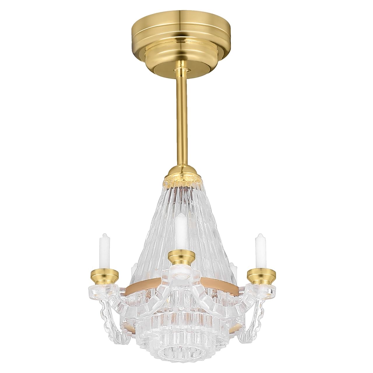 Warmhm Doll House Chandeliers 1 12 Scale Led Candle Light Miniature Chandelier Dollhouse Ceiling Light Accessory for Indoor and Outdoor Scenes Model Display and Doll House Decoration