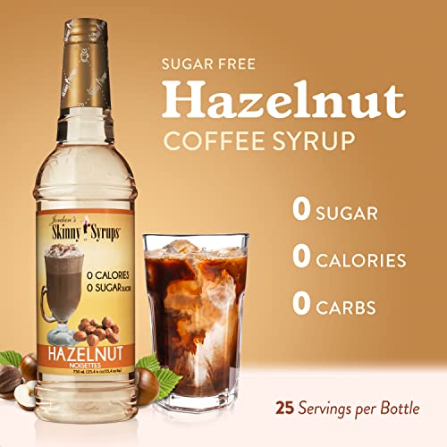 Jordan's Skinny Syrups Hazelnut, Sugar Free Coffee Flavoring Syrup, 25.4 Ounce Bottle #TOP1