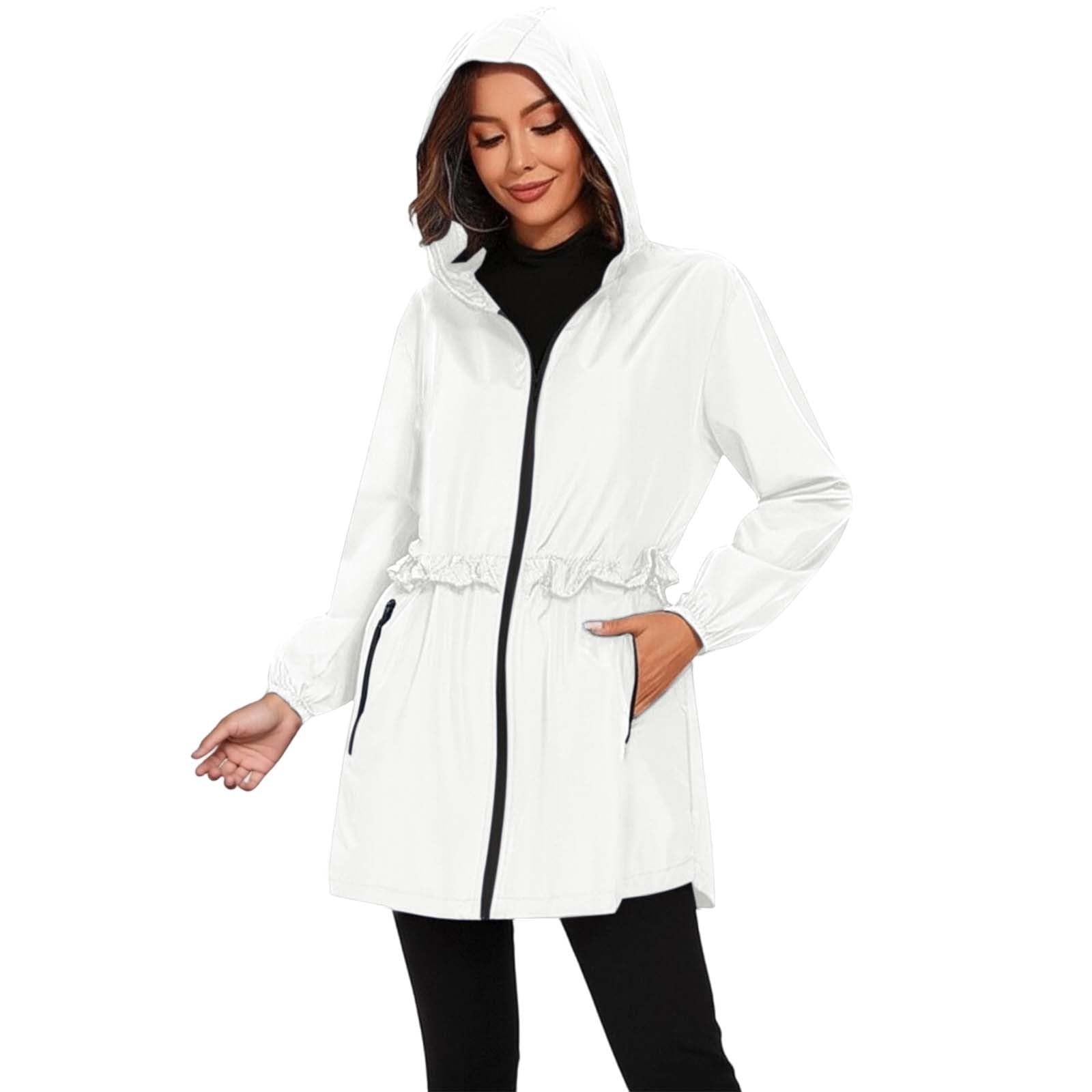 Generisch Poncho impermeabile da donna, con cappuccio, per sport e attività, giacca a vento leggera per tutte le condizioni atmosferiche