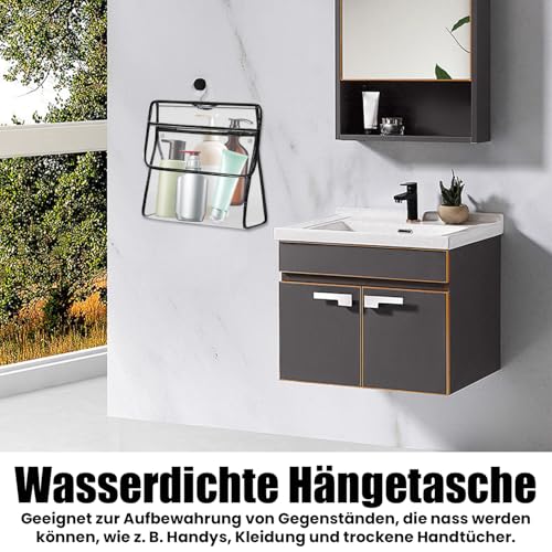 Onperpoe Transparente Aufbewahrungstasche Lagerung Reisen Toilettenbeutel wasserdichte PVC Kleidertasche Spielzeugspeicherbeutel Praktische Kulturtasche mit Handyfach für Dusche und Kleine Räume