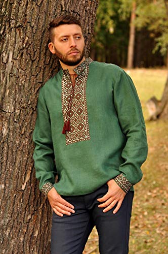Vyshyvanka for Men. Ukrainian Embroidered Men's Shirt. Model M07/1-2363
