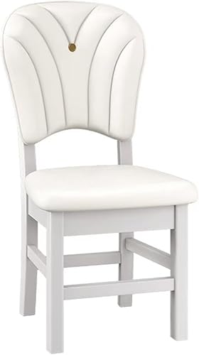 Upholstered Leather Dining Room Chairs, Dining Chairs Set Kitchen Chair with Solid Wood Legs, Dining Room Side Chair for Bedroom, Vanity, Living