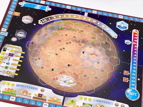 Image of Stronghold Games Terraforming Mars: Hellas & Elysium Expansion | Two New Map Boards: Hellas and Elysium, New Milestones and Awards, Requires Terraforming Mars Base Game, Ages 12+