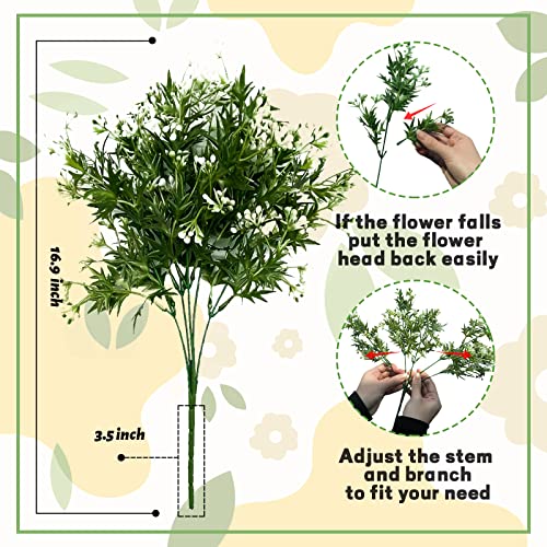 Jiftok Outdoor Artificial Fake Flowers, 12Pcs Uv Resistant Faux Flowers, No Fade Fake Plastic Artificial Plants Greenery Shrubs For Indoor Outside Hanging Planter Home Office Wedding Farmhouse Decor #TOP5