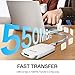 PHIXERO Portable Extern SSD 1TB Up to 550MB/s, USB 3.2 Gen 2 USB C to C&A for Smartphone/Tablet/PC/Laptop/Camera (White)