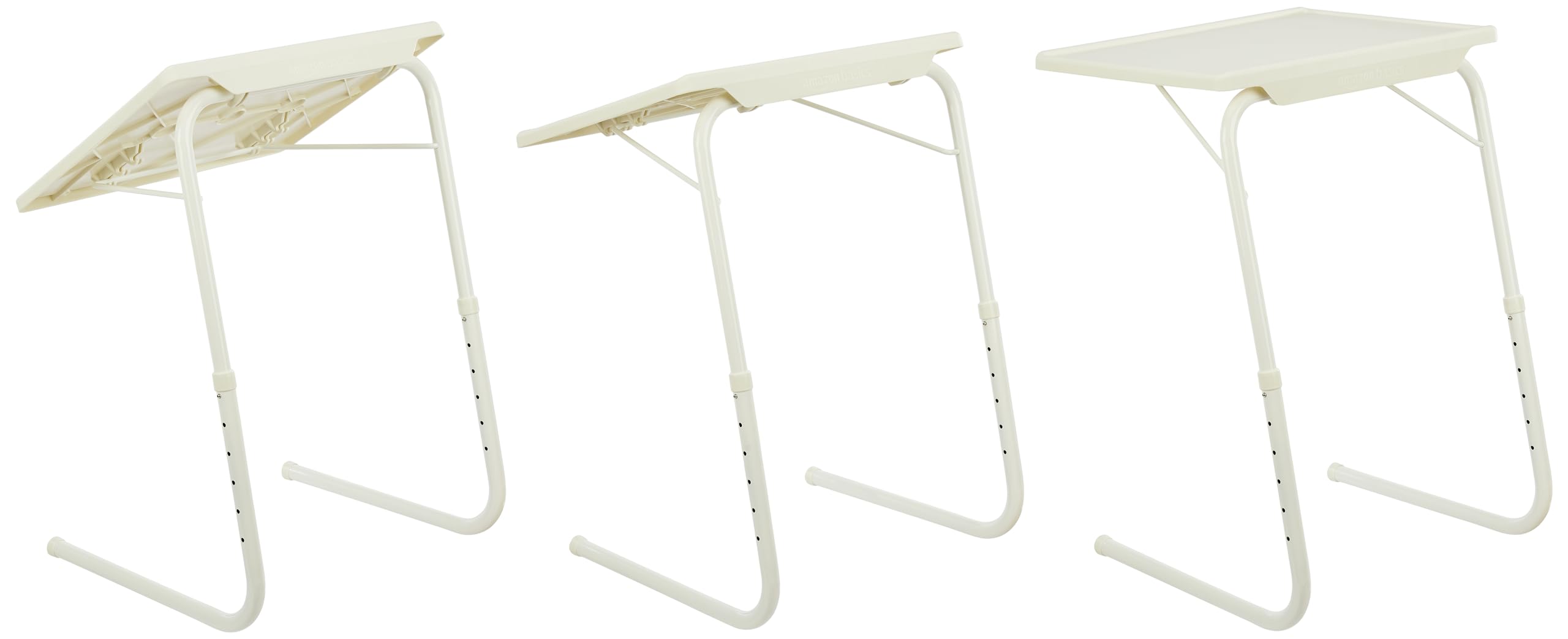 Amazon Basics Height Adjustable Laptop Table | Adjustable Table Angle | Alloy Steel | Foldable | White | 73 cm - H, 53 cm - L, 40 cm - W 2