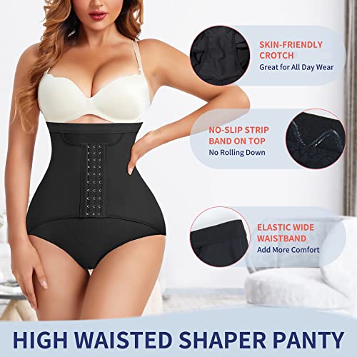 Haenpisy Butt Lifter Panties Womens High Waist Tummy Control Body Shaper Waist Cincher Panty Girdle Shapewear Underwear(Large, Black) #TOP3