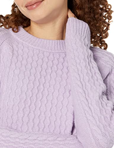 Amazon Essentials Women's Stitch Cable Sweater, Pastel Lilac, Large #TOP18