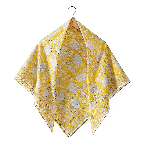 Image of Ravaiyaa - Attitude is everything Sanganer Hand Block Printed Scarves Pure Cotton Scarf Square Hijab Dupatta 40 inch X 40 inch Inch