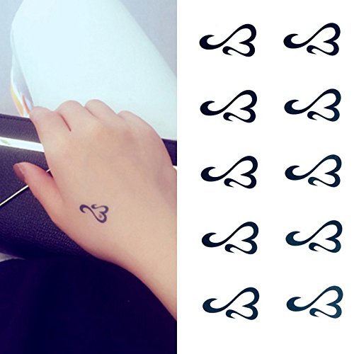 Oottati Small Cute Temporary Tattoo Heart Totem Hand (Set of