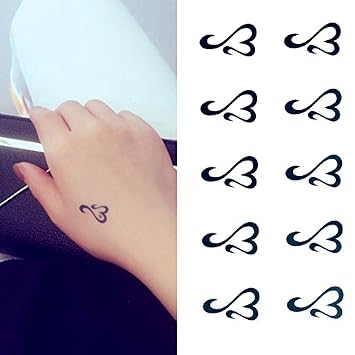 صغير لطيف مؤقت الوشم القلب الطوطم مجموعة اليد من 2