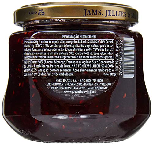 Geleia de Frutas Vermelhas Queensberry Classic 320g