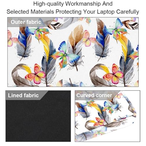 Maletín para laptop de 14 pulgadas con diseño de mariposas en acuarela multicolor 3