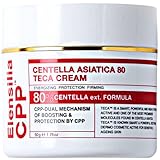 Elensilia CPP 80% Centella Asiatica(Gotu Kola) Cream 1.76 fl.oz Intensive Moisturizing Cream packed with Tiger Grass, Niacinamide, Shea Butter for Hydrating and Calming for Damaged Skin