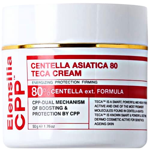 Elensilia CPP 80% Centella Asiatica(Gotu Kola) Cream 1.76 fl.oz Intensive Moisturizing Cream packed with Tiger Grass, Niacinamide, Shea Butter for Hydrating and Calming for Damaged Skin