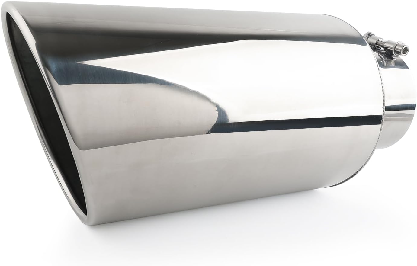 RP Remarkable Power, 5" Inlet 8" Outlet 19" Long Stainless Steel Rolled Edge Diesel Exhaust Tip EXT36