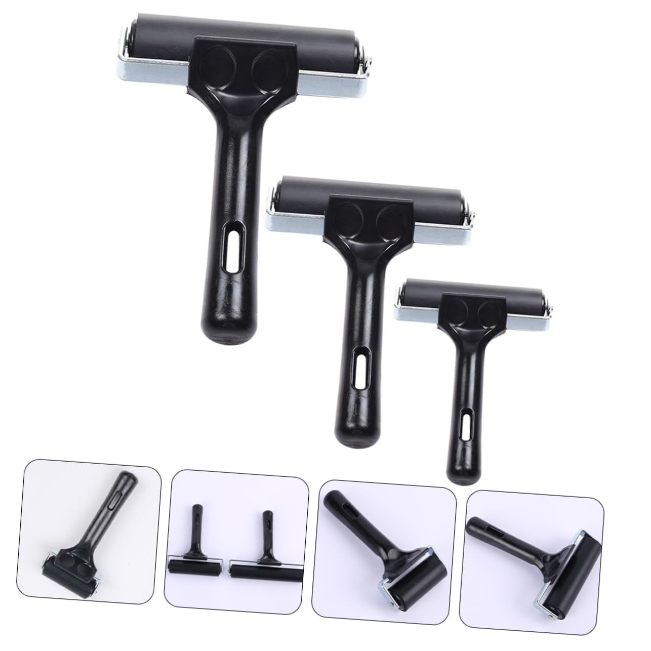 Operitacx 3pcs Handheld Adhesive Roller Drywall Texture Roller for DIY Crafting Wear-Resistant Rubber for Children Accessory