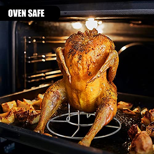 Teamfar Beer Can Chicken Holder, Chicken Rack Stand Stainless Steel, Beer Butt Chicken Stand For Grill Smoker Oven, Sturdy & Durable, Dishwasher Safe & Easy Clean #TOP5
