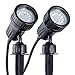 Produktbild B.K.Licht - 2er Set LED Gartenstrahler außen mit Erdspieß u. Wandhalterung, schwenkbar, warmweiß, Außenlampe, Gartenbeleuchtung, Gartenlampen für draußen Außenleuchte, 10x19,5 cm, Schwarz