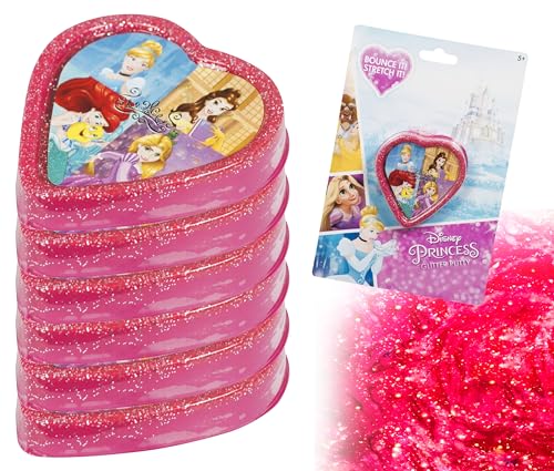 Image of 6-Piece Glitter Magic Putty Set, Disney Princess Bouncing Putty for Kids, Art and Craft Supplies, Stretch, Mold and Bounce the Play Putty for Endless Fun
