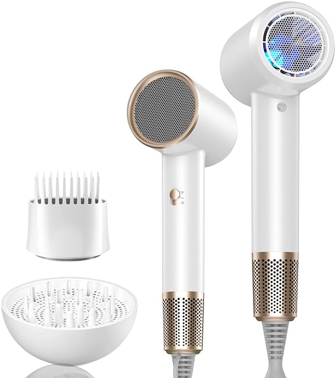 Miniatura 2 de Secadores de pelo para mujeres y hombres Secador de pelo con difusor, secador de pelo iónico Ceramic Tec, 1200W ligero de viaje, secador de pelo