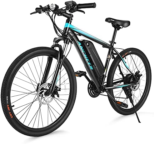 ANCHEER Electric Bike Electric Mountain Bike 350W 26'' Commuter Ebike, 20MPH Adults Electric Bicycle with Removable 10.4Ah Battery, Professional 21 Speed Gears
