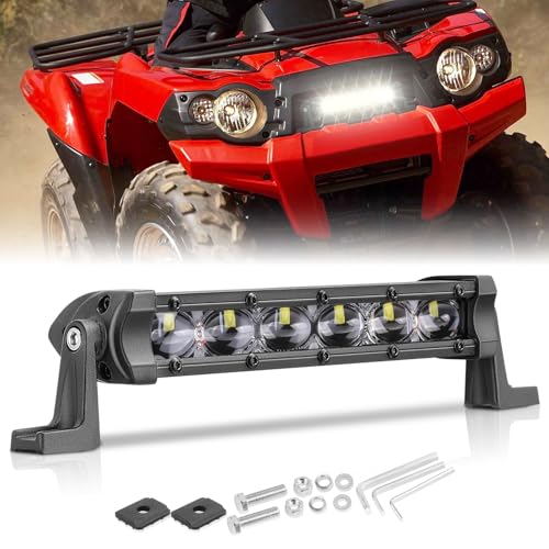 Slim LED Light Bar 6 Inch, Niwaker 48W Single Row Light Bar Flood LED Work Lights Off Road Driving Lightbar Waterproof Bumper Lights for Truck SUV E-Bike Motorcycle Dirt Bike UTV ATV Boat