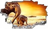 Elefant Safari Afrika Savanne Wandtattoo Wandsticker Wandaufkleber C0113 Größe 40 cm x 60 cm