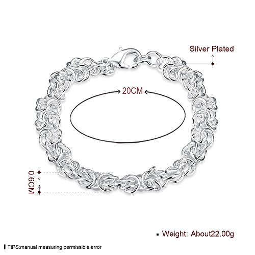 Nabtyjc Sterling Silver Double Rolo Link Chain Bracelet 8" For Men Or Women, Diy Jewelry #TOP1
