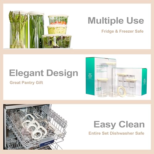 Save 50% on Urban Green Glass Food Storage Jar Set with Airtight Lids - Image 4