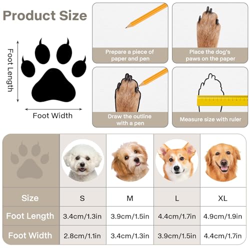CHONGQILAO Hundeschuhe Pfotenschutz Outdoor, 4 Stücke Hundeschuhe Winter Pfotenschutz Hund Schneestiefel Hunde Schuhe rutschfeste Warme, Winter Schnee Hundestiefel für Große Mittlere Kleine Hunde