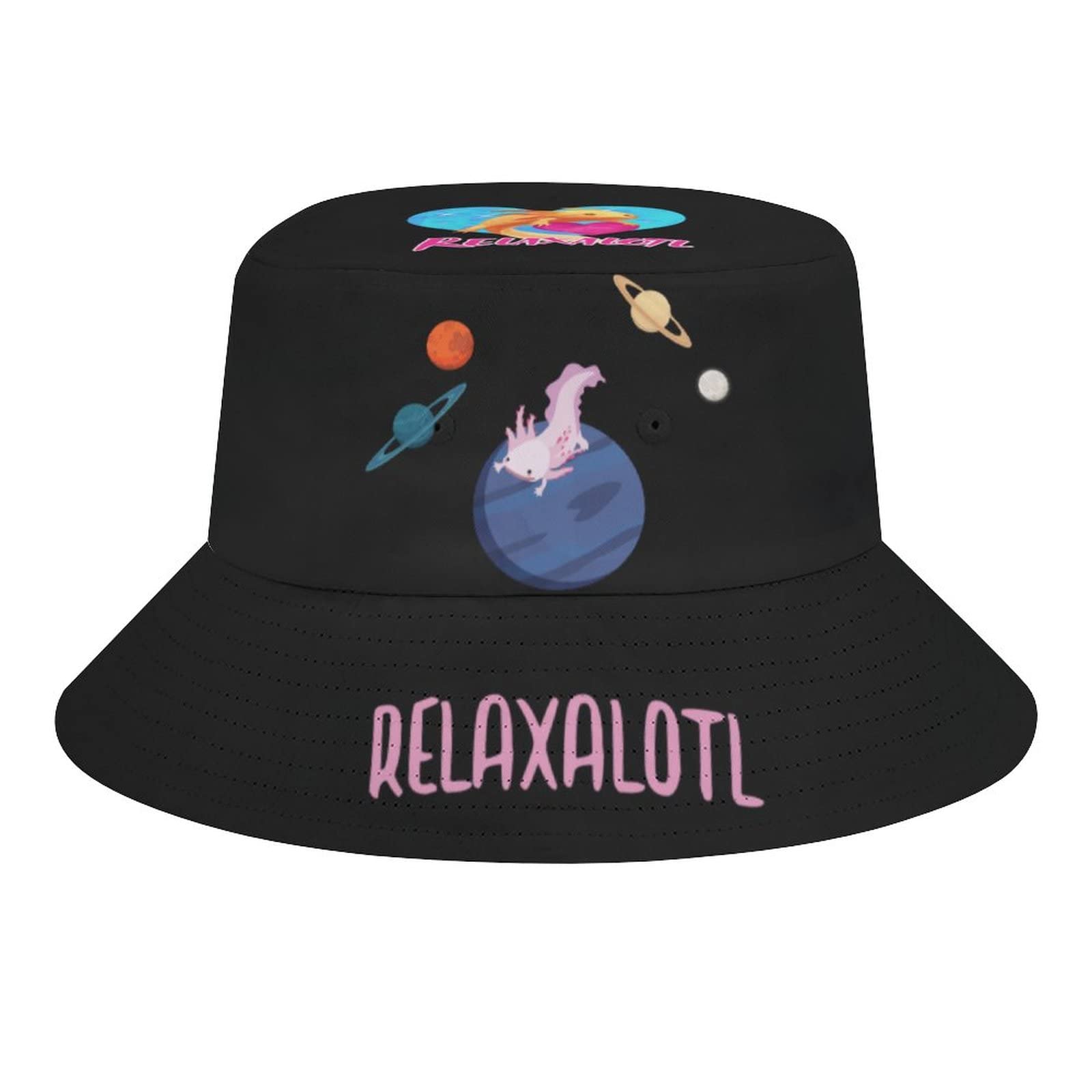 Lsjuee Axolotl Bucket Hat for Women Men,Packable Cute Relaxalotl Unisex Fisherman Hat