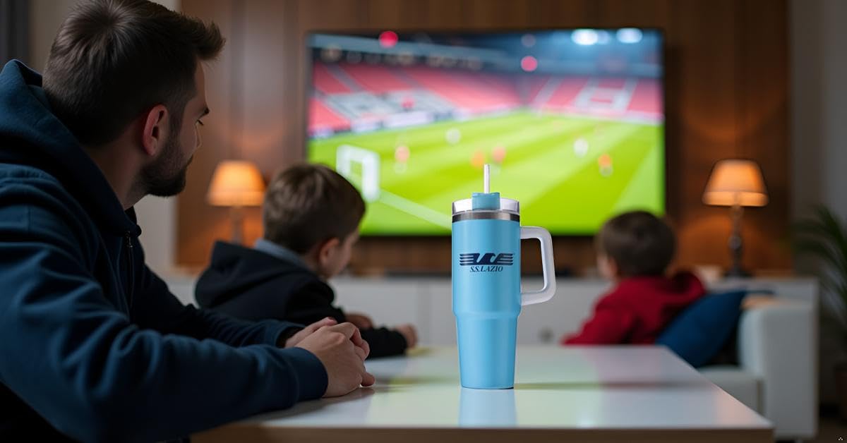 Only4fan S.r.l. Tazza termica grande in acciaio doppia parete 850ml SS Lazio prodotto ufficiale
